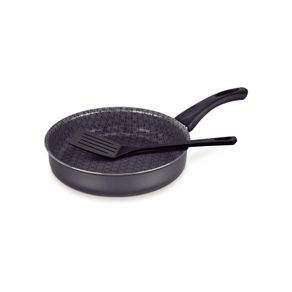Sartén Recto Tramontina Paris de Aluminio con Revestimiento de Antiadherente Starflon Max Grafito con Espátula de Nylon 20 cm 1,4 l