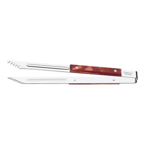 Pinza para Carne Tramontina Churrasco con Lámina de Acero Inoxidable y Mango de Madera Tratada Polywood Rojo