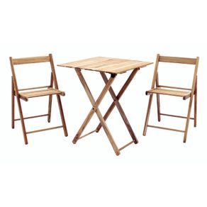 Conjunto Dobravel Lille 3 Pcs Teca Natural