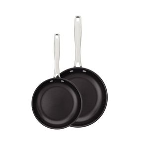 Juego de sartenes Tramontina Grano de acero inoxidable con cuerpo triple revestimiento interno de antiadherente con mango 2 pzas