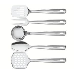 Juego de utensilios Tramontina  Extrata de acero inoxidable con soporte de pared 5 piezas
