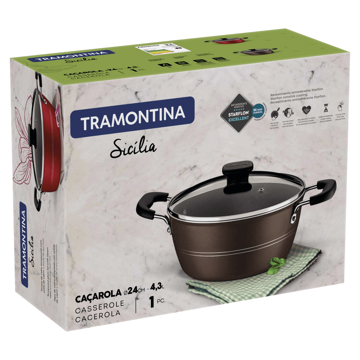 Batería De Cocina Tramontina Teflon Sarten Olla Cacerola