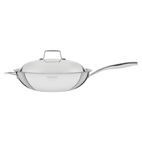 Tramontina Ventura Stainless Steel Wok with Triple Bottom Glass Lid 34 cm 6.1 L 62378340