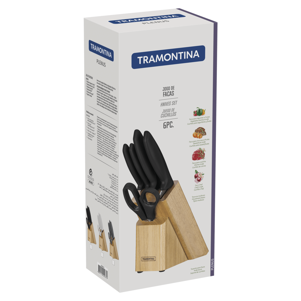Juego de Cuchillos con base de madera POLYWOOD 14 piezas - Tramontina Store
